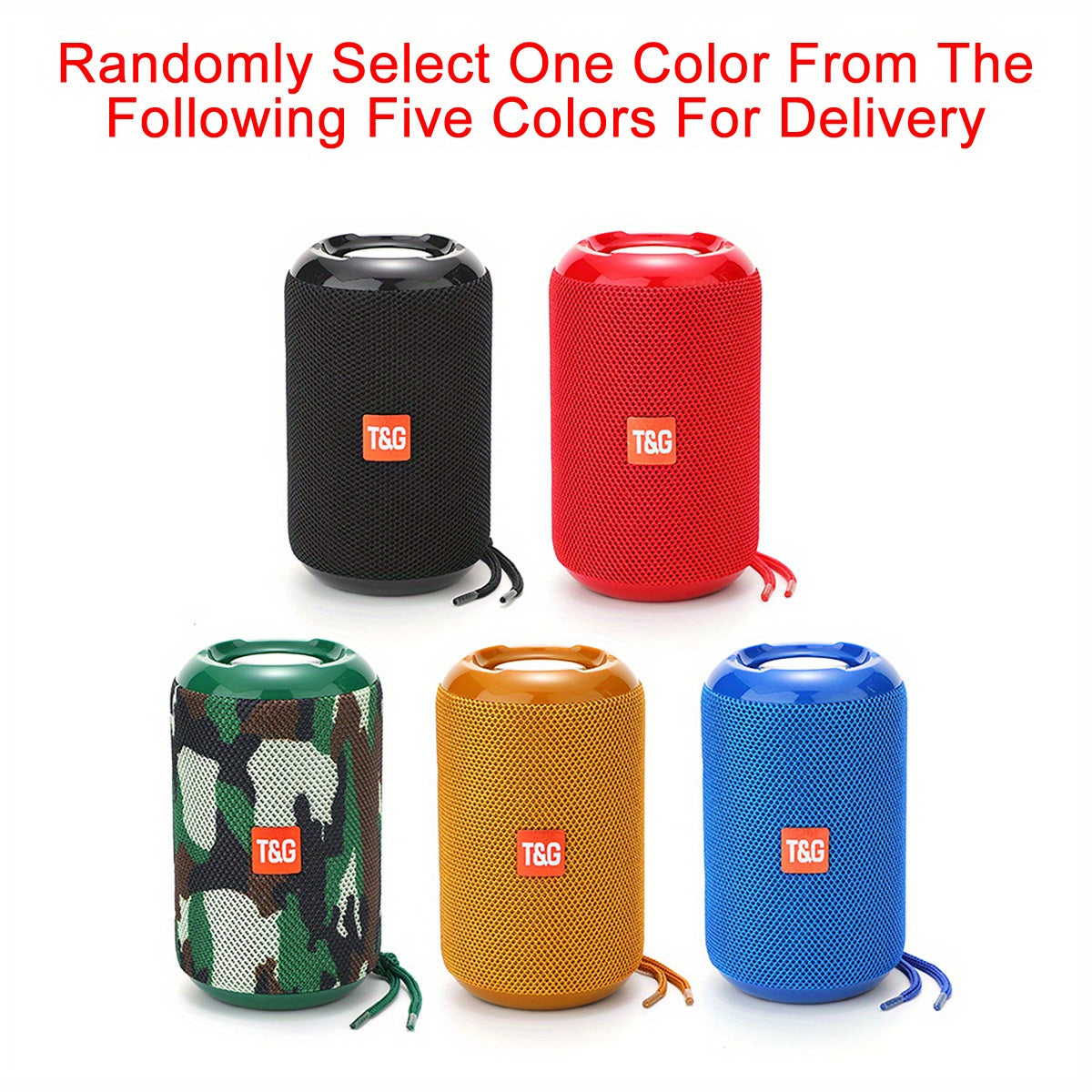 T&G264 Wirless Speakers Portable BT Speaker, 1200mAh Charge Speakers, TF Card, Flash Drive Card Data Read for More Louder Volume and Longer Service Lifetimes