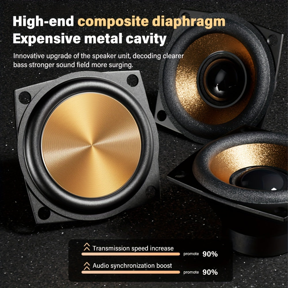 Wireless Smart Soundbar - 5.0 Channel Speaker System with Subwoofer, Elegant Wood Grain Finish, Home Theater Stereo, Compatible with TV/PC/Smartphone/Tablet, Portable Design with Low Frequency, Type-C, and 5-Watt Max Power fo