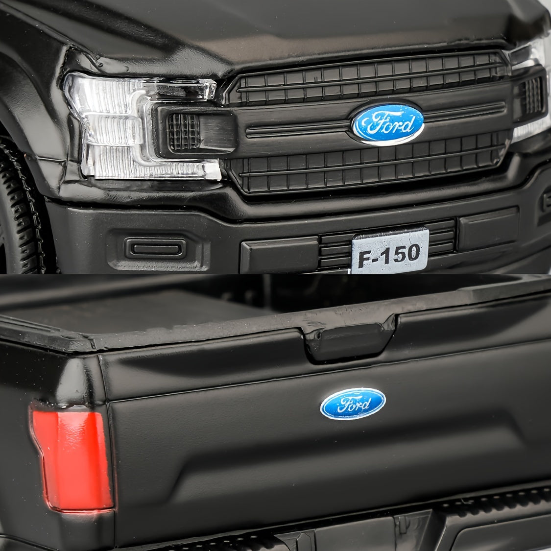 RMZCITY 1:36 Ford F150 Pickup Truck Toy Car, Diecast Zinc Alloy Pull Back Model Car, Doors Open, Collection Kids Toy For Aged 3 And Up, Gift Black