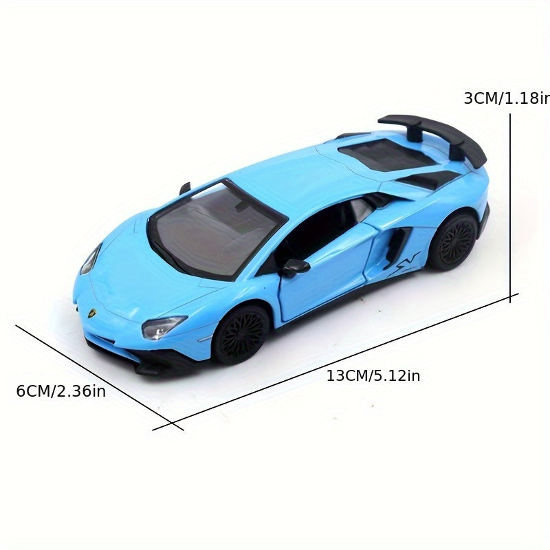 RMZ Simulation 1:36 Alloy Lamborghini SVJ Racing Car Model Toy Car Decoration Backforce Car Model Toy halloween, christmas gift
