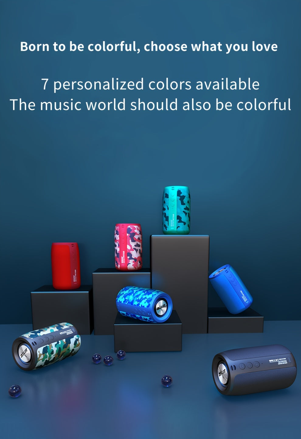 ZEALOT S32 5W Wireless Speakers, Outdoor Portable Subwoofer Speaker, Wireless Speaker, Dual Pairing, 1800mAh Battery, 8 Hours Playtime Loud Stereo, Booming Bass. Charging Cable TF USB Plug-in Card Compatible