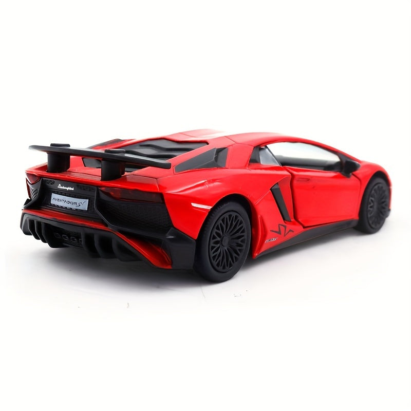 RMZ Simulation 1:36 Alloy Lamborghini SVJ Racing Car Model Toy Car Decoration Backforce Car Model Toy halloween, christmas gift