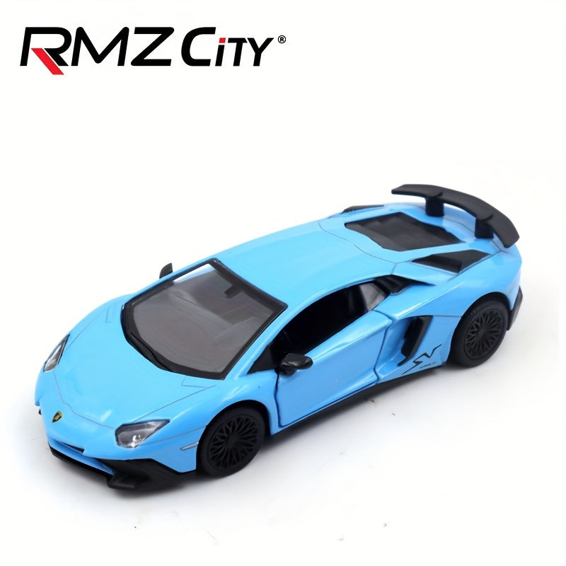 RMZ Simulation 1:36 Alloy Lamborghini SVJ Racing Car Model Toy Car Decoration Backforce Car Model Toy halloween, christmas gift