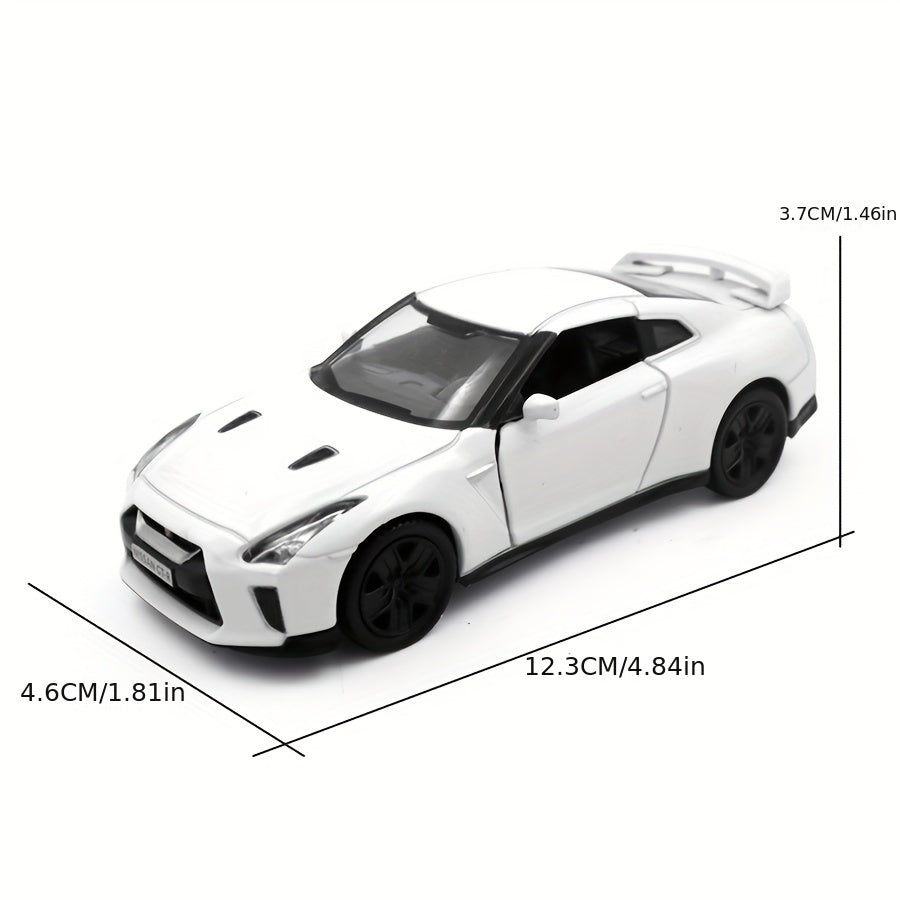 Simulation 1: 36 Alloy Nissan GT-R (R35) Sports Car Model, Children'S Toy Car Accessories, Return Force Car Mold, Die-cast Toy, Openable Birthday Gift