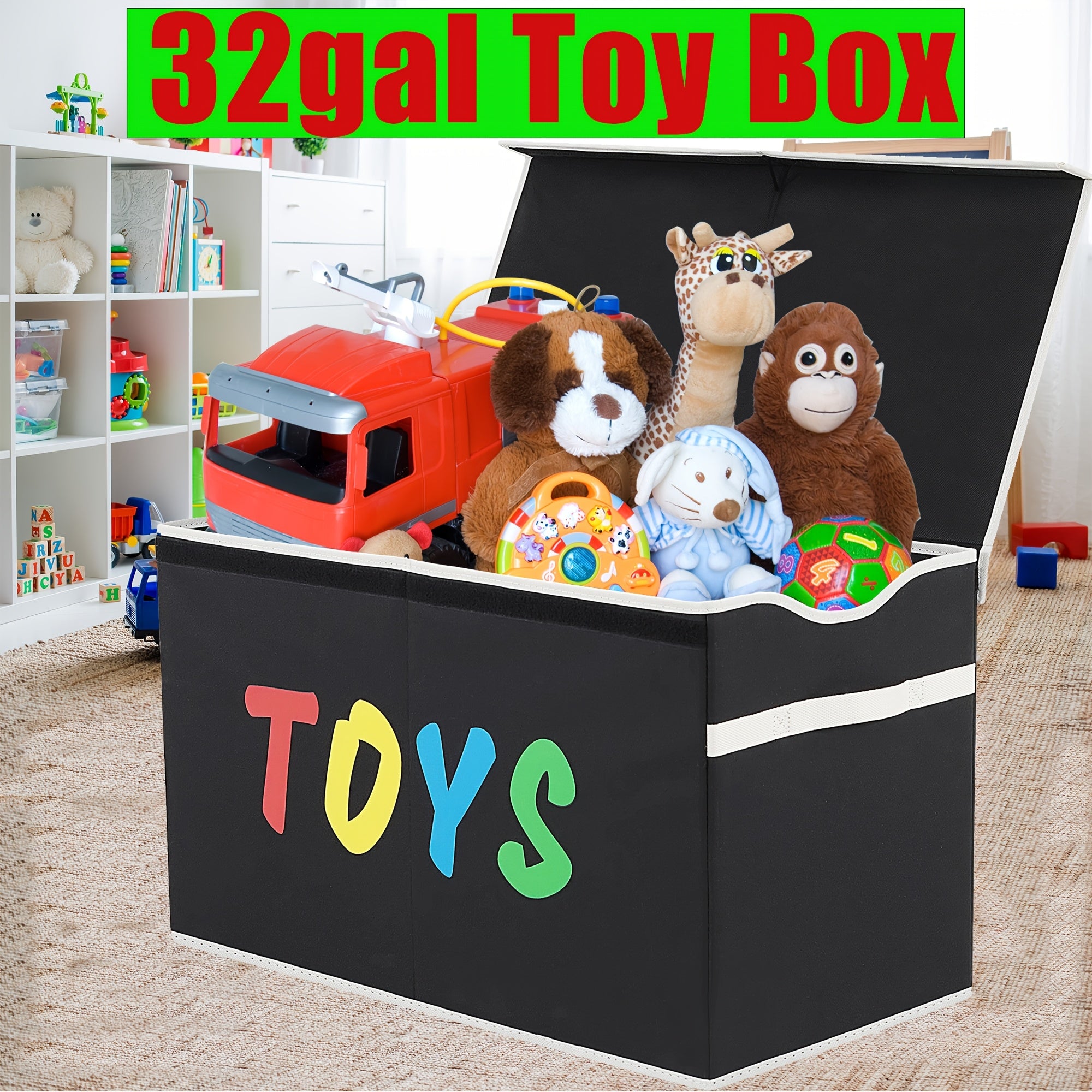 Extra Large Toy Box, Collapsible Sturdy Kids Toy Chest For Boys, Girls, Kids, Toy Storage Organizer Storage Bins With Lids, Toy Box Basket For Living Room, Bedroom, Nursery