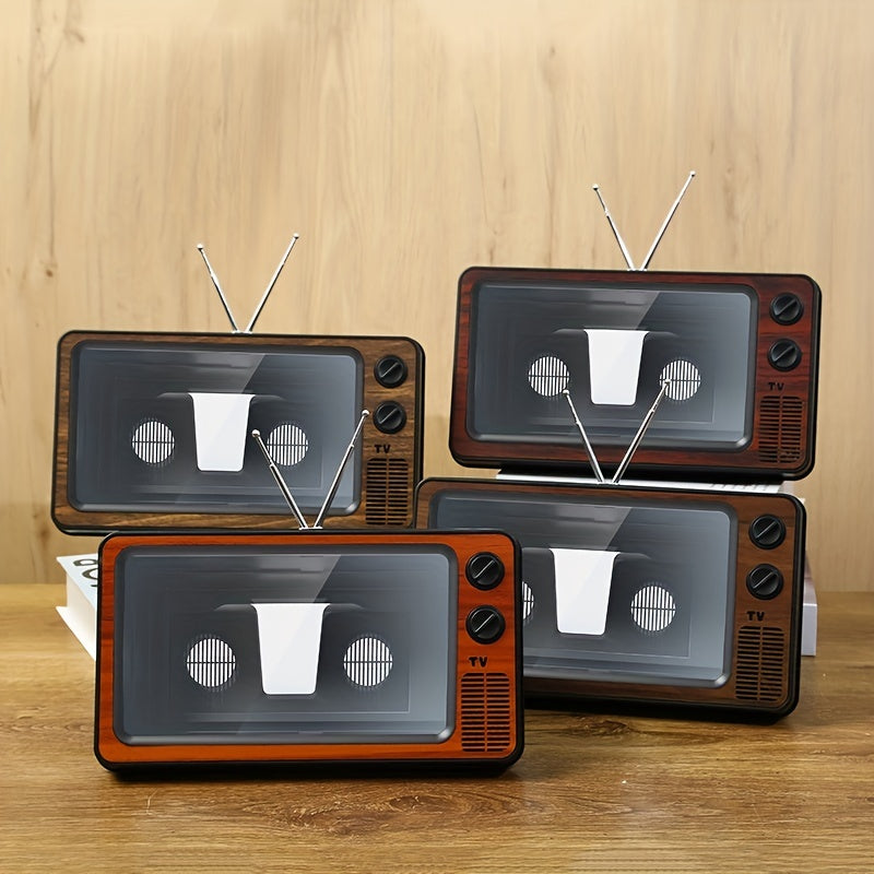 12-Inch Retro TV Shape Phone Screen Amplifier - Screen Expanders & Magnifiers for Movies, Videos, and Games - 3D Magnifier Screen Extender with Phone Stand Compatible with All Smartphones