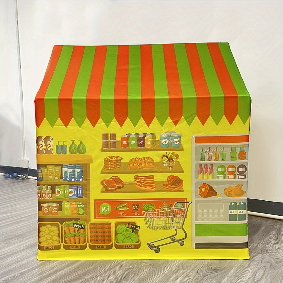 Superstore Playhouse Tent: Kids' Toy House with Windows, Suitable for Indoor and Outdoor Play, Ages 0-3, Waterproof