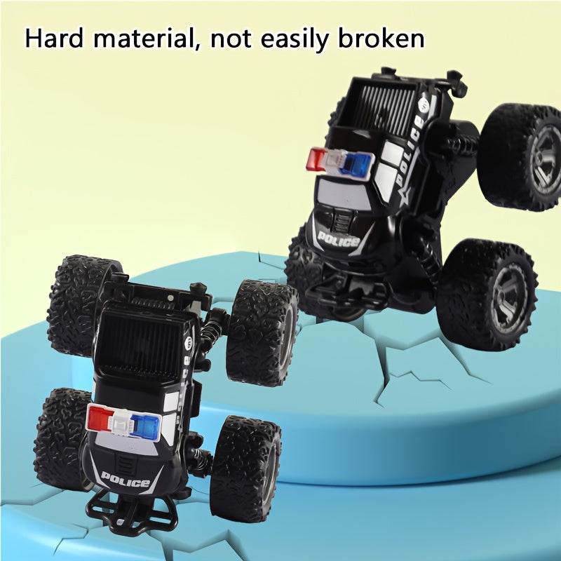 Police Car Rotatable Four-Wheel Drive Inertial Stunt Off-Road Vehicle Model Children'S Toy Boy Toy Car Stall Toy Inertial Off-Road Vehicle Toys Super Resistant Climbing, As Halloween Gift for Winter