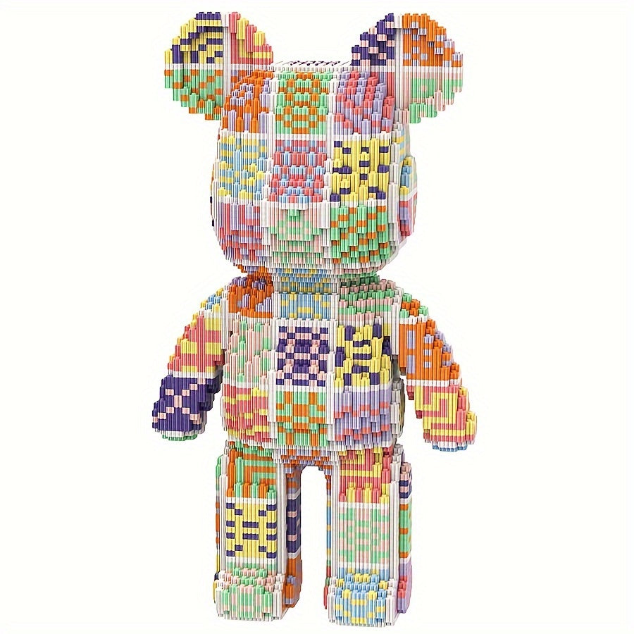 7220 Piece Multi-Color Bear DIY Model Assembly Building Block Adult Toy, Desk Creative Decoration Fixture - Animal Theme, Suitable for Ages 14 and Above, Made of PP (Polypropylene), Brand: MPIN