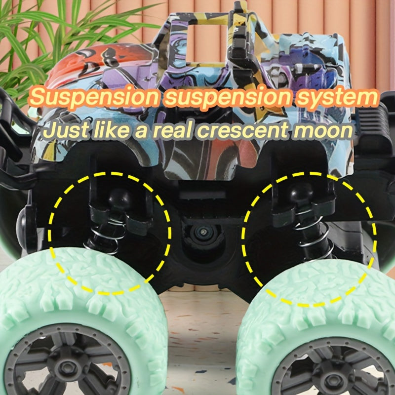 Police Car Rotatable Four-Wheel Drive Inertial Stunt Off-Road Vehicle Model Children'S Toy Boy Toy Car Stall Toy Inertial Off-Road Vehicle Toys Super Resistant Climbing, As Halloween Gift for Winter