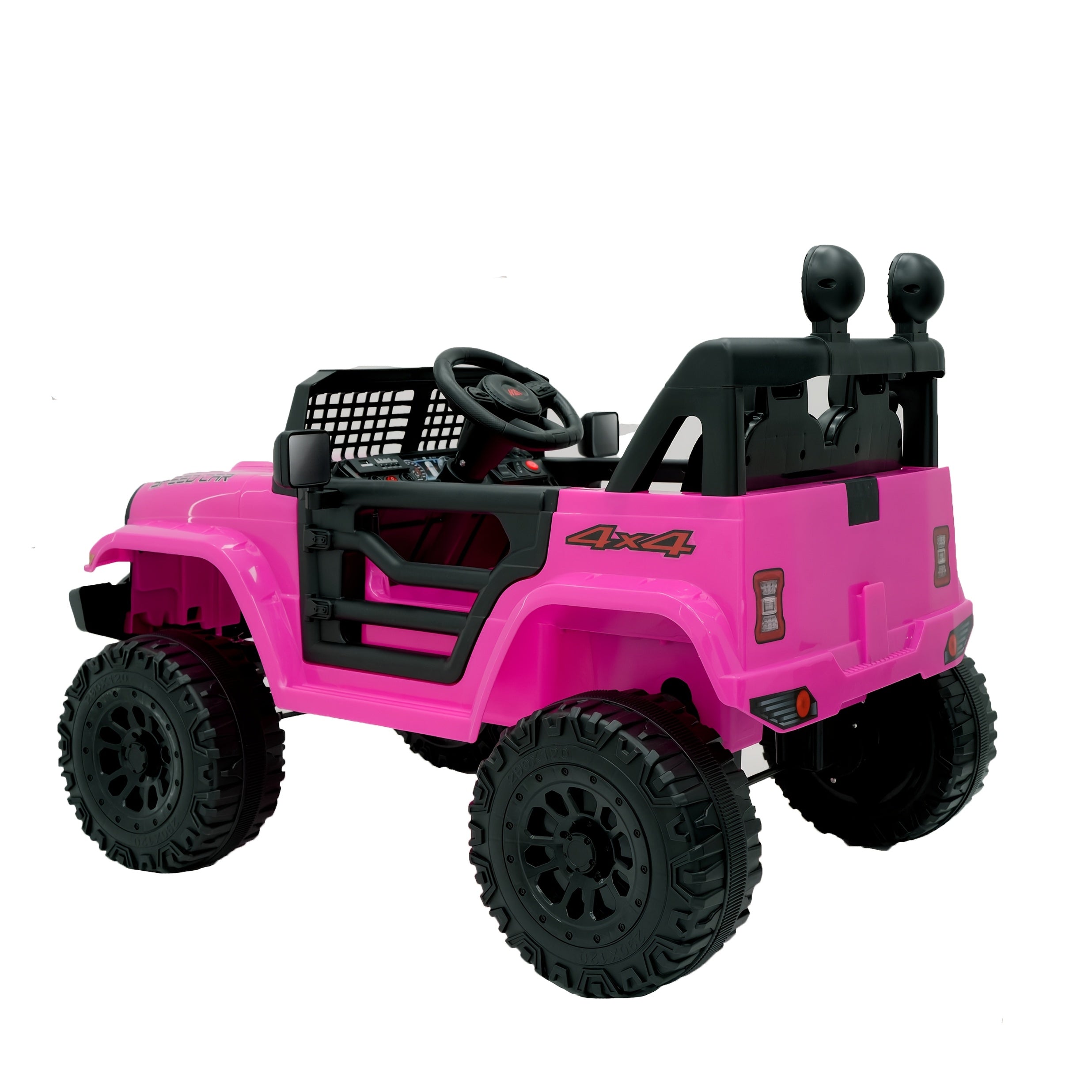 Perfect gifts for childhood 12v ride on car w/remote control, children's toy off-road vehicle w/ power display, LED headlight, 3-point safety belt, 4 independent shock absorber, 2 powerful motors