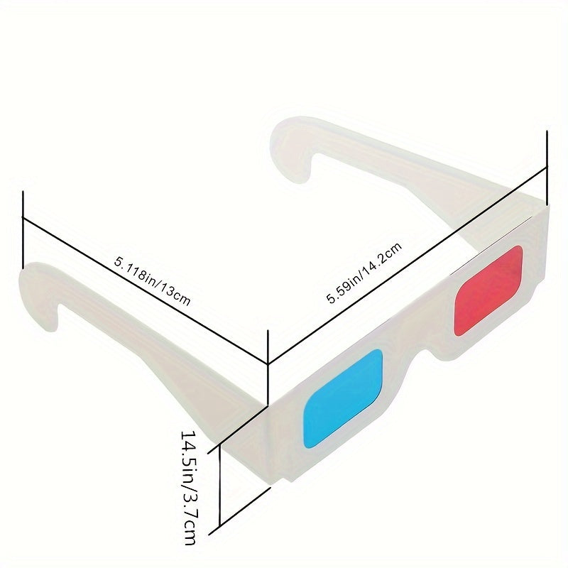20pcs 3D Cardboard Glasses Glasses Universal Anaglyph 3D Glasses Cardboard Paper Red Blue Cyan Or Movie For 3D (Red And CYAN) Viewing On Internet, DVD VHS Tapes And Broadcast TV (anaglyph)Used For 3D (Red And CYAN) Viewing On