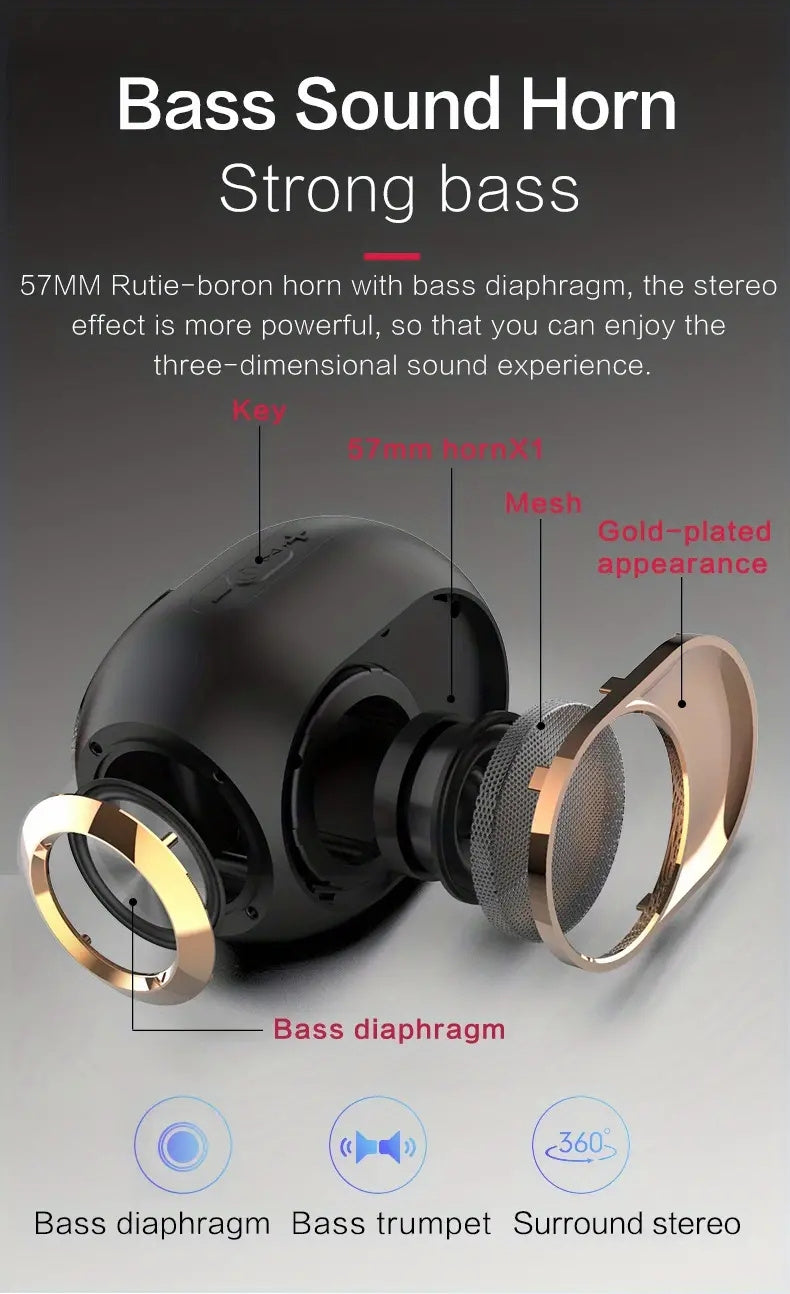 TWS X6 Wireless Speaker: Portable Outdoor Amplifier with Intelligent Noise Reduction, FM Radio, TF U Disk & More - Perfect Gift for Men & Women!