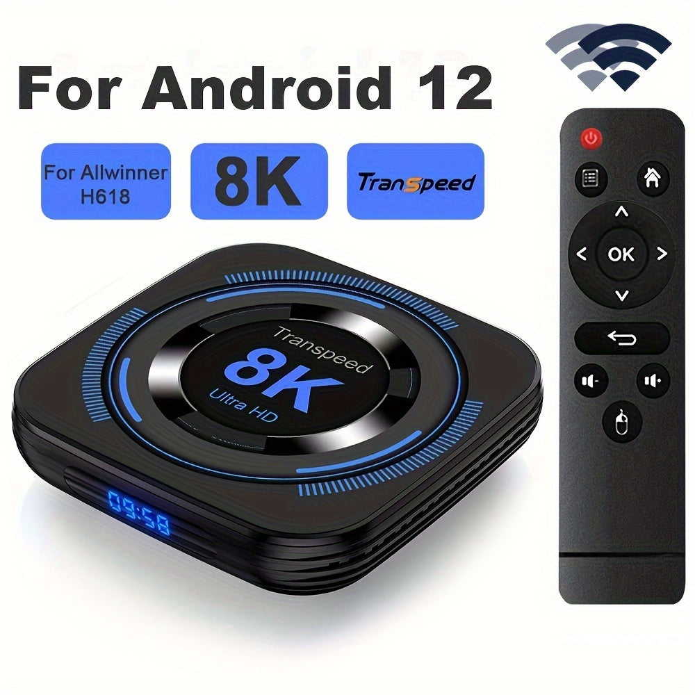 For Android 12 TV BOX: 8K 4K  Wireless Voice Media Player Set Top Box With Allwinner H618 Dual Wifi 32G64G Quad Core Cortex A53