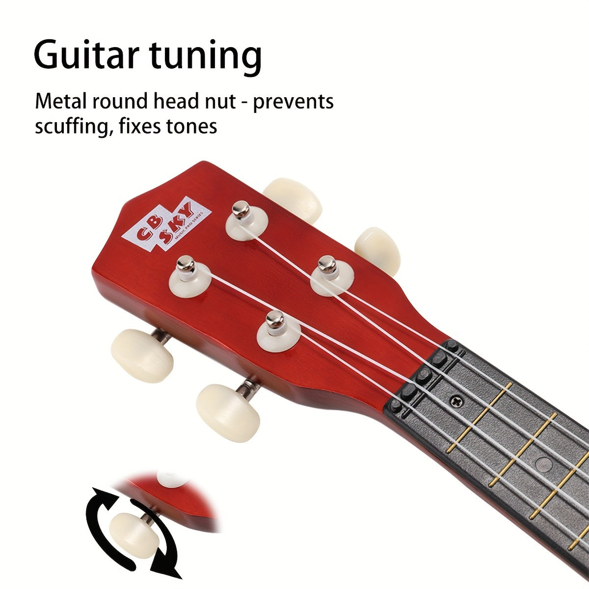 21 Inch 4-String Kids Toy Guitar, Cute Rhyme Developmental Musical Instrument Educational Toy for Toddlers