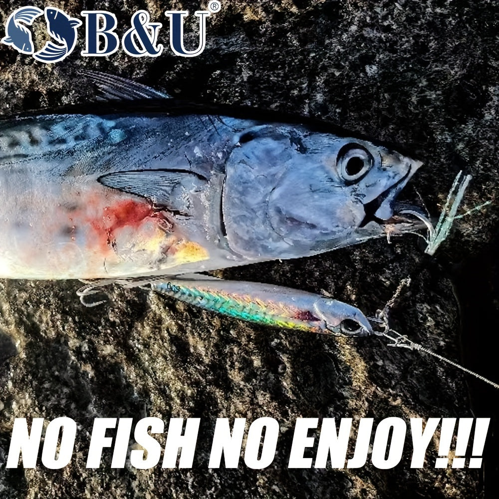 طُعم معدني مصبوب من B&amp;U - طُعم صيد بملعقة مطبوع بتقنية الطباعة ثلاثية الأبعاد لصيد الأسماك في المياه المالحة - طُعم صناعي 30 جرامًا/40 جرامًا/60 جرامًا بمتانة مُحسّنة وتصميم واقعي