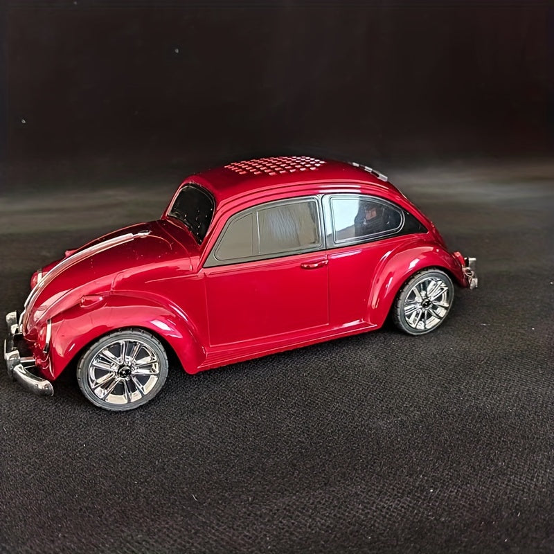 Small car speaker with lights, rear trunk can be opened, 3D surround music player, portable speaker can be inserted TF Card U disk flash drive for playback