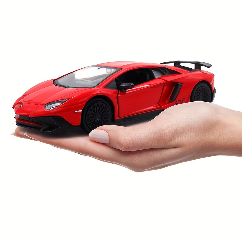 RMZ Simulation 1:36 Alloy Lamborghini SVJ Racing Car Model Toy Car Decoration Backforce Car Model Toy halloween, christmas gift