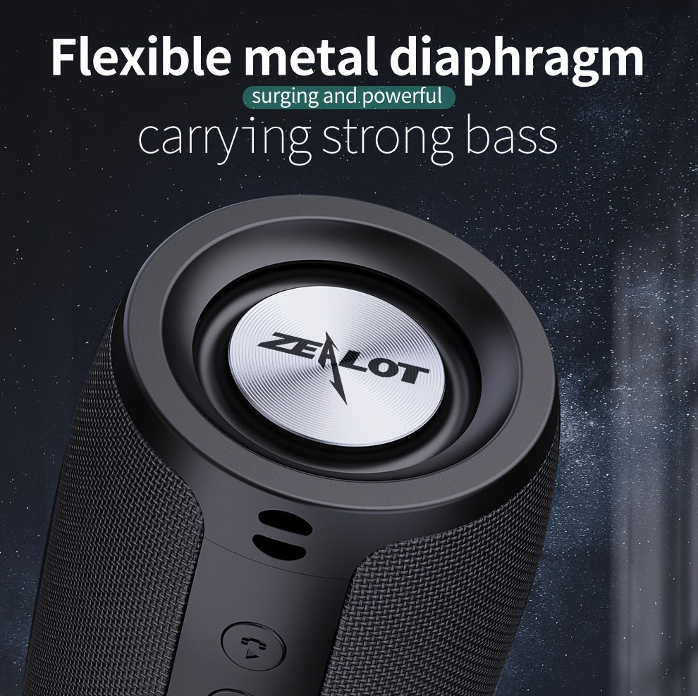 ZEALOT S51 20W Wireless Speakers, Portable Subwoofer Speaker, Wireless Speaker, Dual Pairing, 1800mAh Battery, 10 Hours Playtime Loud Stereo, Booming Bass, Charging Cable And Aux Cable, FM TF USB Plug-in Card Compatible, Conn