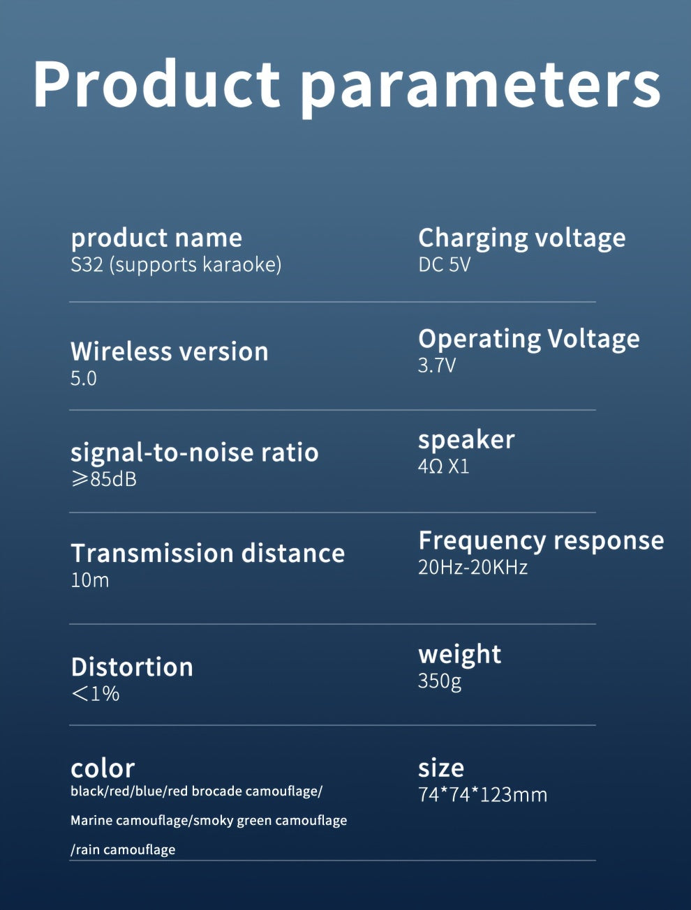 ZEALOT S32 5W Wireless Speakers, Outdoor Portable Subwoofer Speaker, Wireless Speaker, Dual Pairing, 1800mAh Battery, 8 Hours Playtime Loud Stereo, Booming Bass. Charging Cable TF USB Plug-in Card Compatible