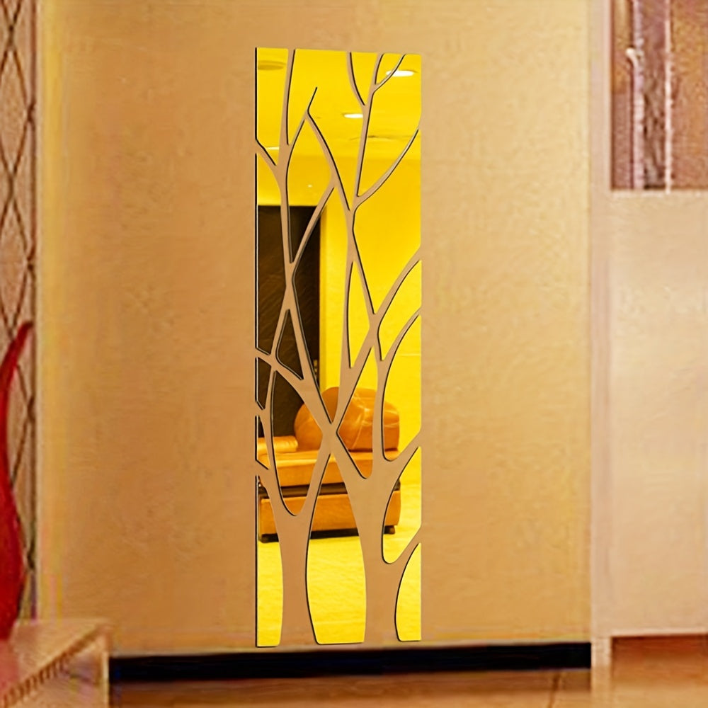 Cross-border Acrylic Three-dimensional Mirror Branch 3D Wall Sticker Living Room Dining Room Entryway TV Background Wall Painting Home Decor