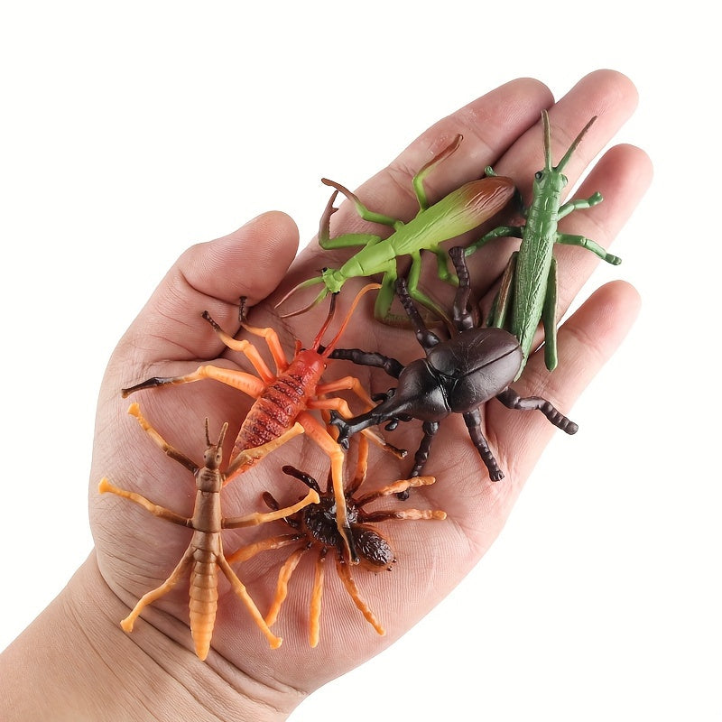 12pcs Insect Animals Model Set Butterfly Mantis Spider Bee Scorpion Dragonfly Action Figures Figurine Miniature Cake Toppers Educational Kids Toy Halloween Gift