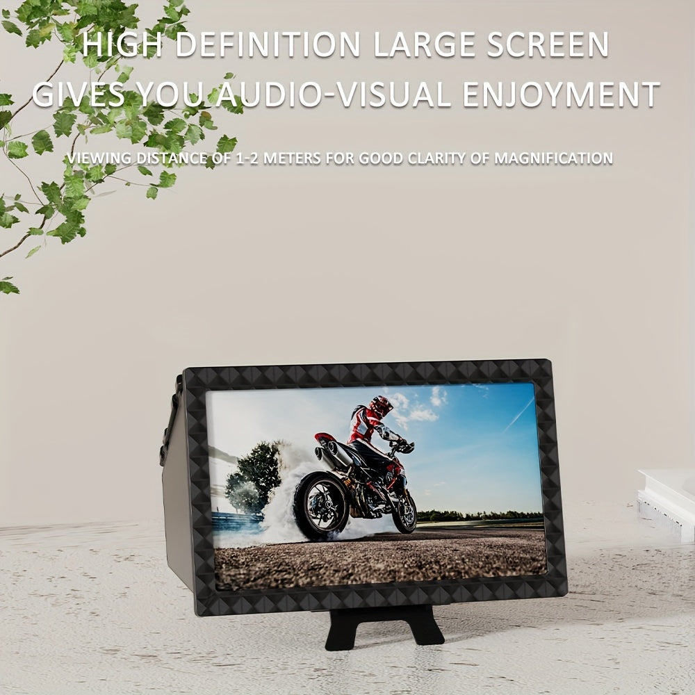 Triple-Sided Cinema Experience - 12-inch Foldable Phone Screen Magnifier with Optical Acrylic Lens - Instant HD Boost, Portable Mini Theater for TV-Like Viewing, 3-4x Magnification Desktop Stand