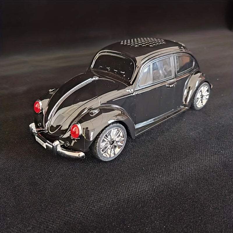 Small car speaker with lights, rear trunk can be opened, 3D surround music player, portable speaker can be inserted TF Card U disk flash drive for playback