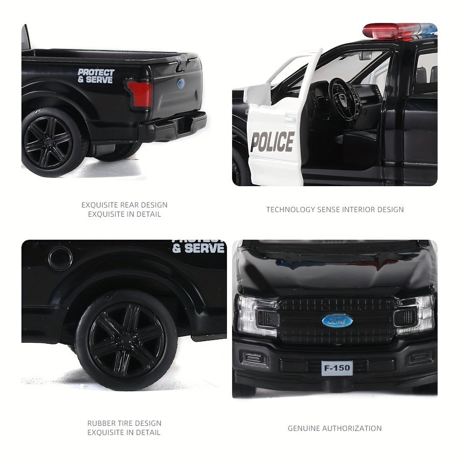RMZ Simulation 1:36 Alloy Ford Pickup Truck Police Car Model Children'S Toy Car Ornament Pullback Car Children'S Toy Birthday Gift
