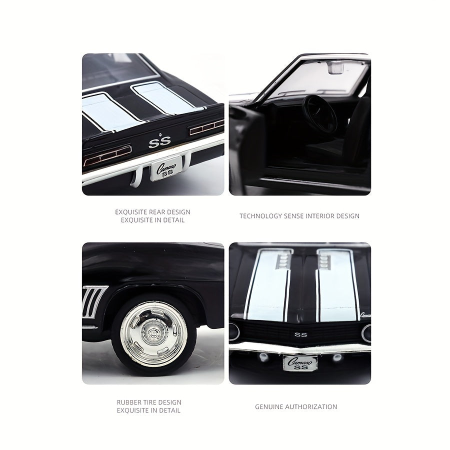 RMZ Simulation 1:32 Alloy Retro Car Model Children's Toy Car Decoration Back Force Car Model Boy Toy Can Open Door Birthday Gift Halloween Christmas Gift