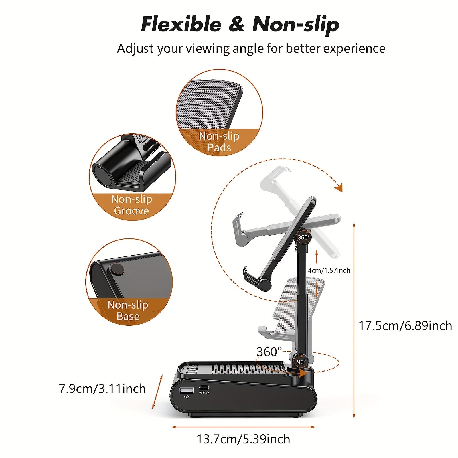 Cell Phone Stand With Wireless Speaker And Non-slip Base, Suitable For Indoor And Outdoor And Desktop, Dad's Gifts, Gifts For Family And Friends, Portable Mobile Phone Stand Speaker For Party Camping