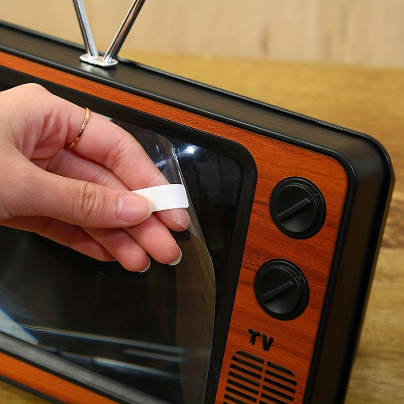 12-Inch Retro TV Shape Phone Screen Amplifier - Screen Expanders & Magnifiers for Movies, Videos, and Games - 3D Magnifier Screen Extender with Phone Stand Compatible with All Smartphones