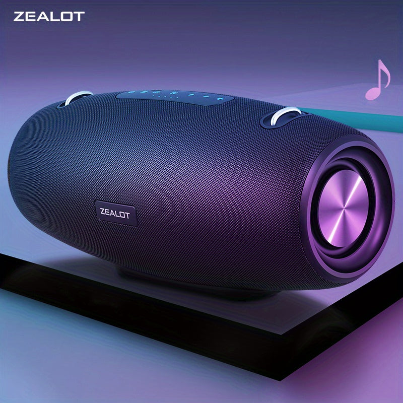 ZEALOT S67 60W Wireless Speakers, Outdoor Portable Subwoofer Speaker, Wireless Speaker, Dual Pairing, Long Battery Life, 40 Hours Playtime Loud Stereo, Booming Bass, Shoulder strap, Charging Cable And Aux Cable, Connect with