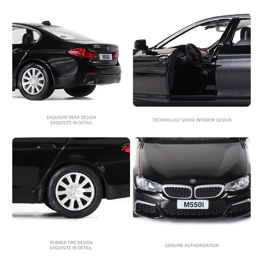 RMZ Simulation 1:36 Alloy BMW M550i Car Model Children's Toy Car Accessories Pull-back Car Model Boy Toy, As Halloween, Chrismas Gift