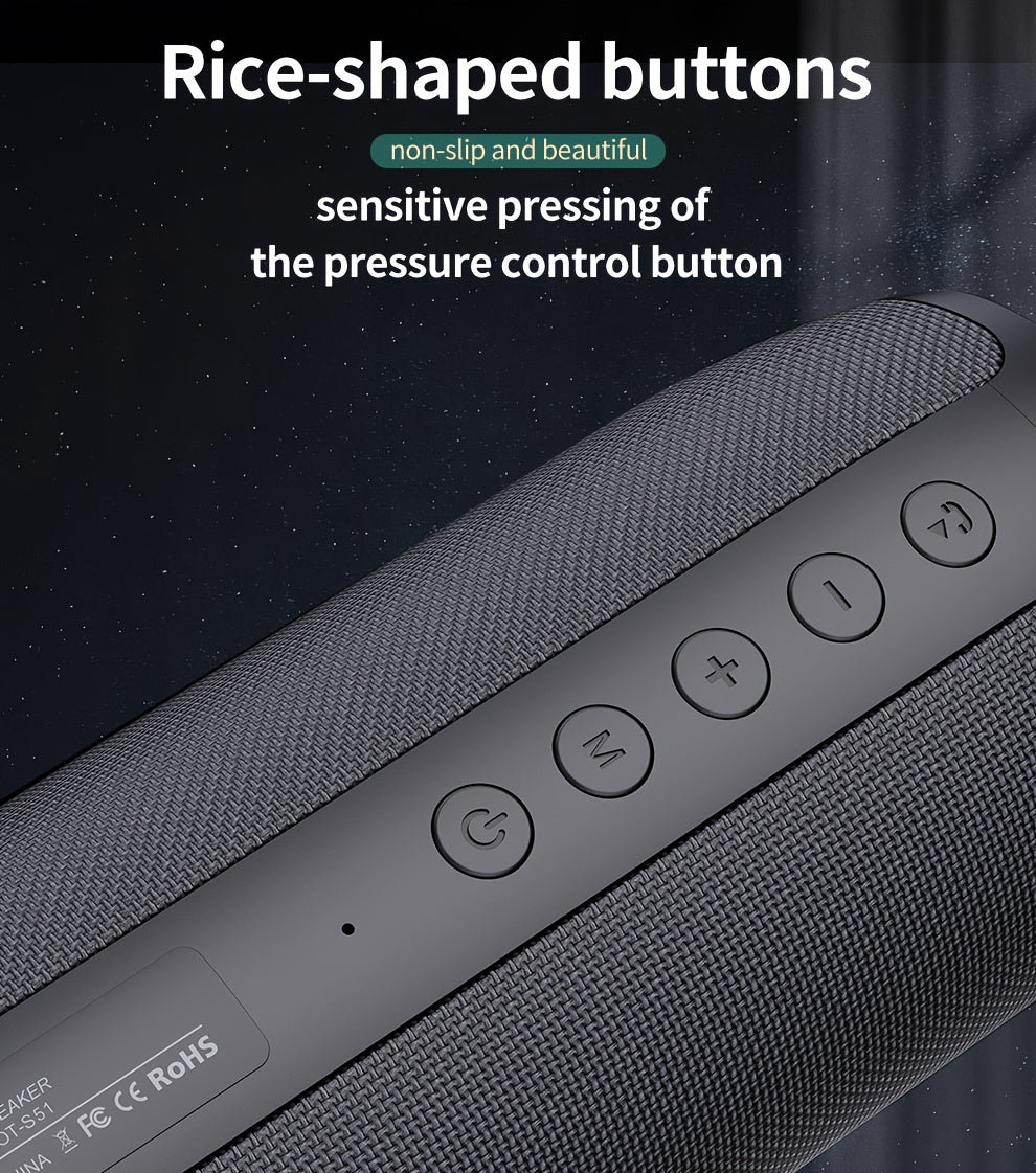 ZEALOT S51 20W Wireless Speakers, Portable Subwoofer Speaker, Wireless Speaker, Dual Pairing, 1800mAh Battery, 10 Hours Playtime Loud Stereo, Booming Bass, Charging Cable And Aux Cable, FM TF USB Plug-in Card Compatible, Conn