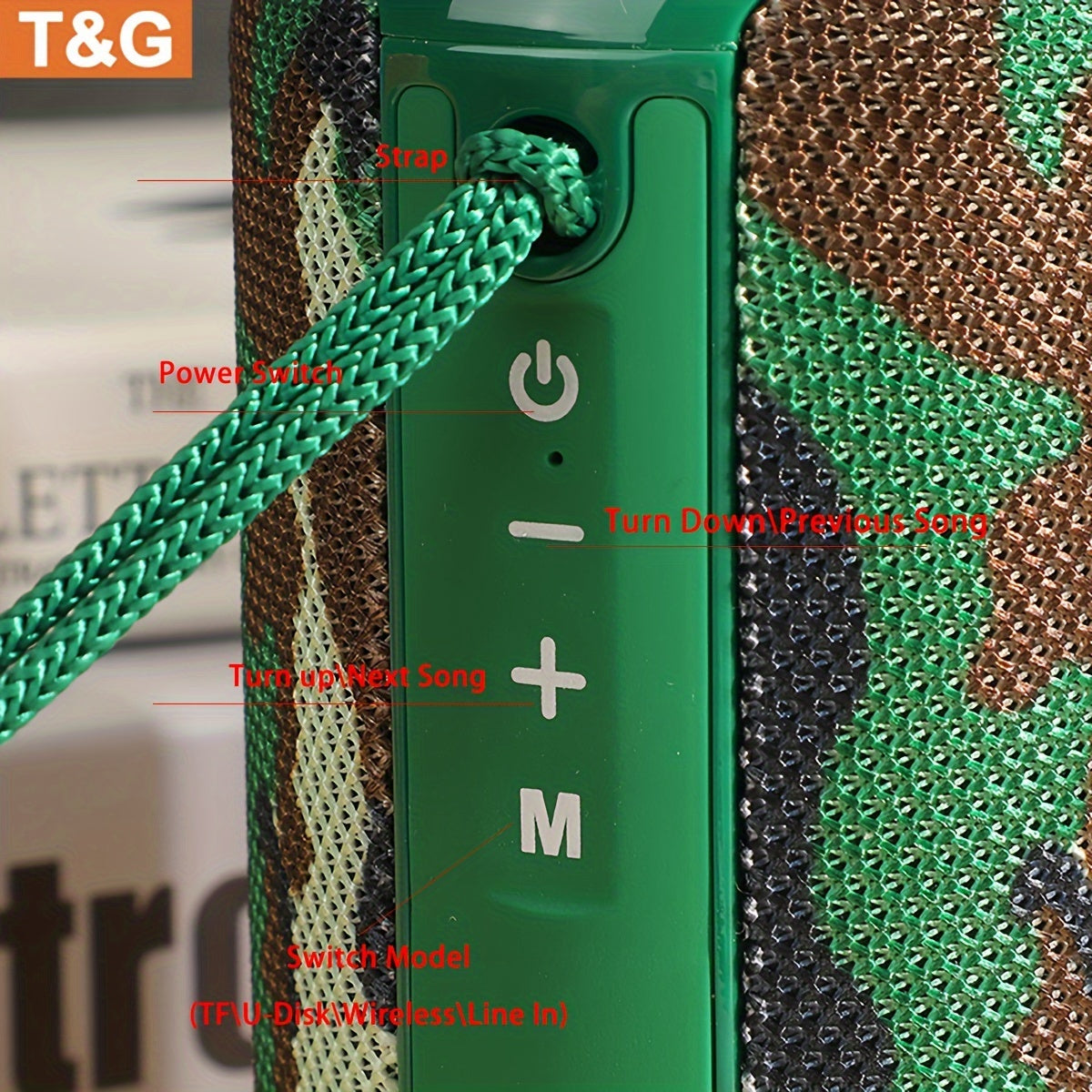 T&G264 Wirless Speakers Portable BT Speaker, 1200mAh Charge Speakers, TF Card, Flash Drive Card Data Read for More Louder Volume and Longer Service Lifetimes
