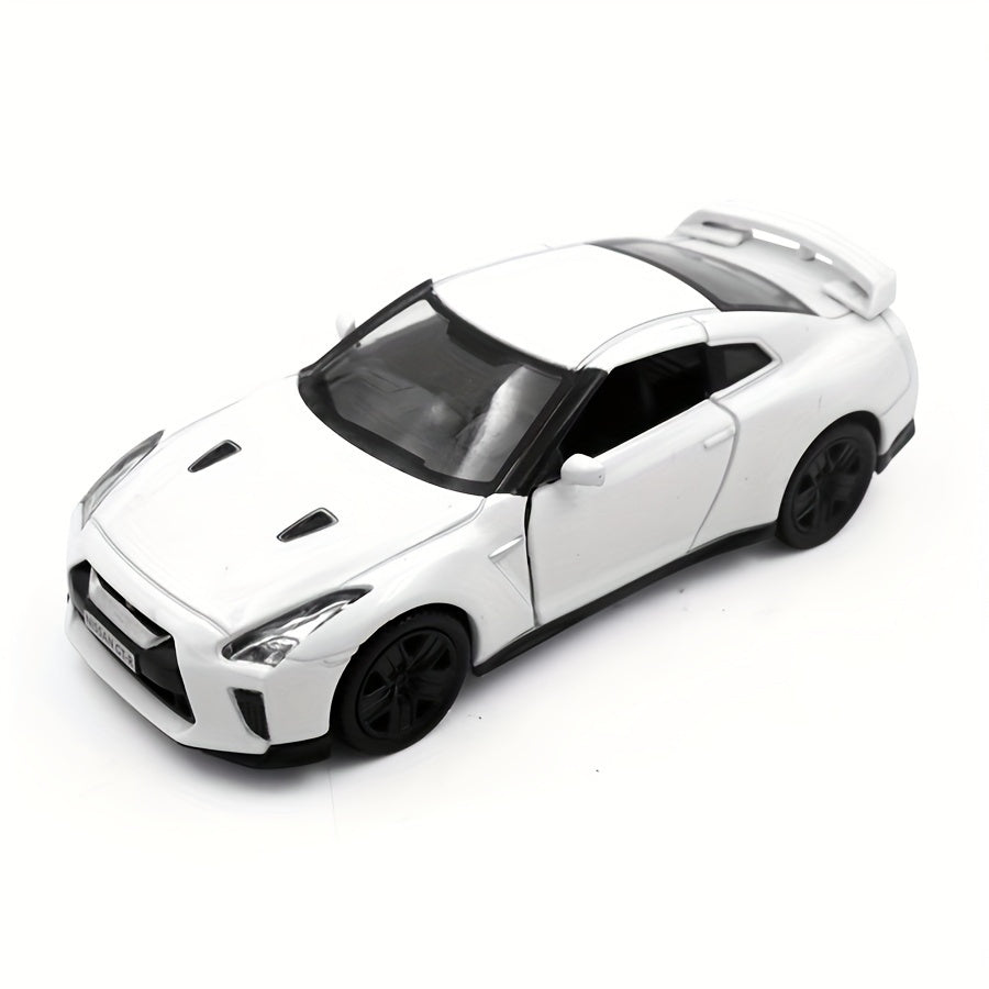 Simulation 1: 36 Alloy Nissan GT-R (R35) Sports Car Model, Children'S Toy Car Accessories, Return Force Car Mold, Die-cast Toy, Openable Birthday Gift