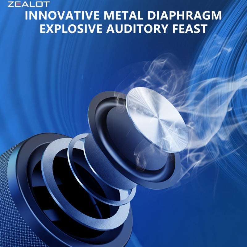 ZEALOT S32 5W Wireless Speakers, Outdoor Portable Subwoofer Speaker, Wireless Speaker, Dual Pairing, 1800mAh Battery, 8 Hours Playtime Loud Stereo, Booming Bass. Charging Cable TF USB Plug-in Card Compatible