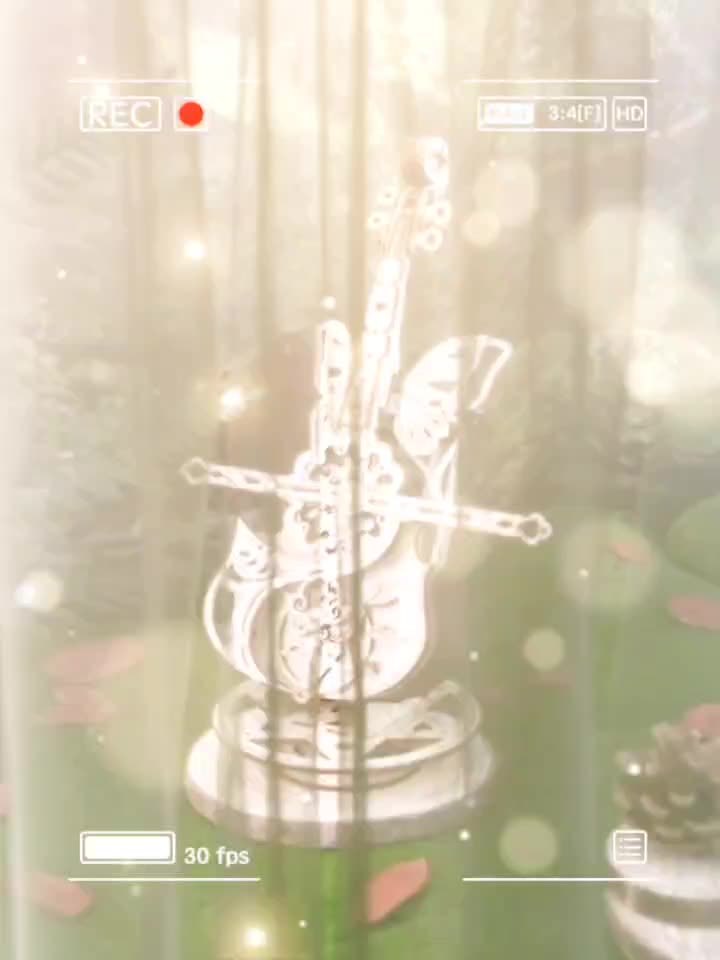 Cello Music Box Wooden Assembly Model 3d Three-dimensional Puzzle Diy Adult Toy Girls Gift