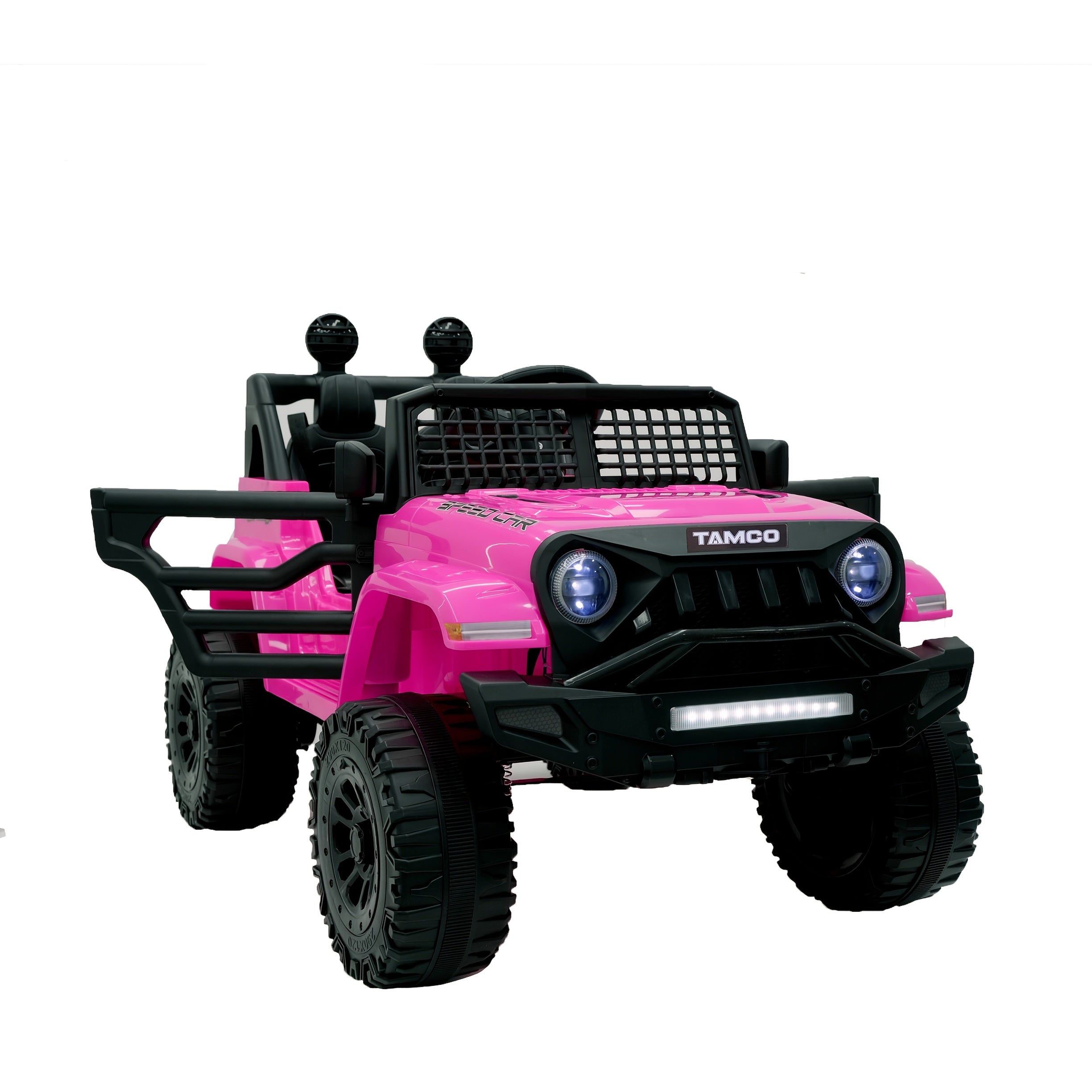 Perfect gifts for childhood 12v ride on car w/remote control, children's toy off-road vehicle w/ power display, LED headlight, 3-point safety belt, 4 independent shock absorber, 2 powerful motors