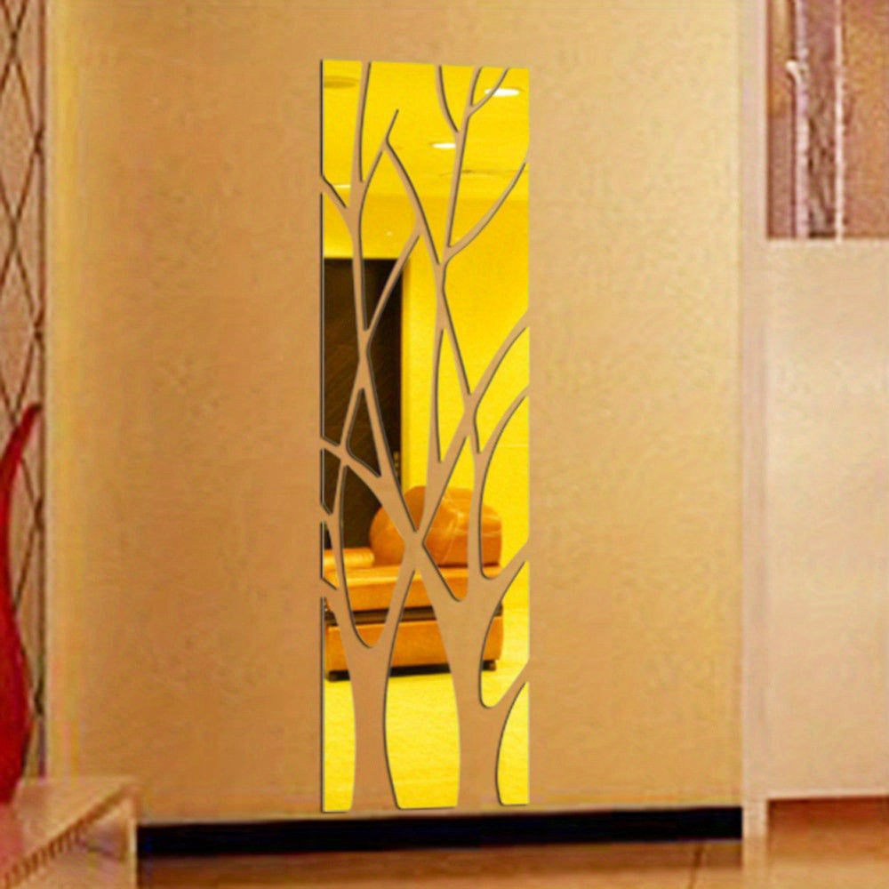 Cross-border Acrylic Three-dimensional Mirror Branch 3D Wall Sticker Living Room Dining Room Entryway TV Background Wall Painting Home Decor