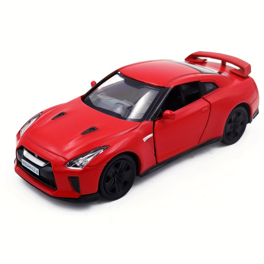 Simulation 1: 36 Alloy Nissan GT-R (R35) Sports Car Model, Children'S Toy Car Accessories, Return Force Car Mold, Die-cast Toy, Openable Birthday Gift