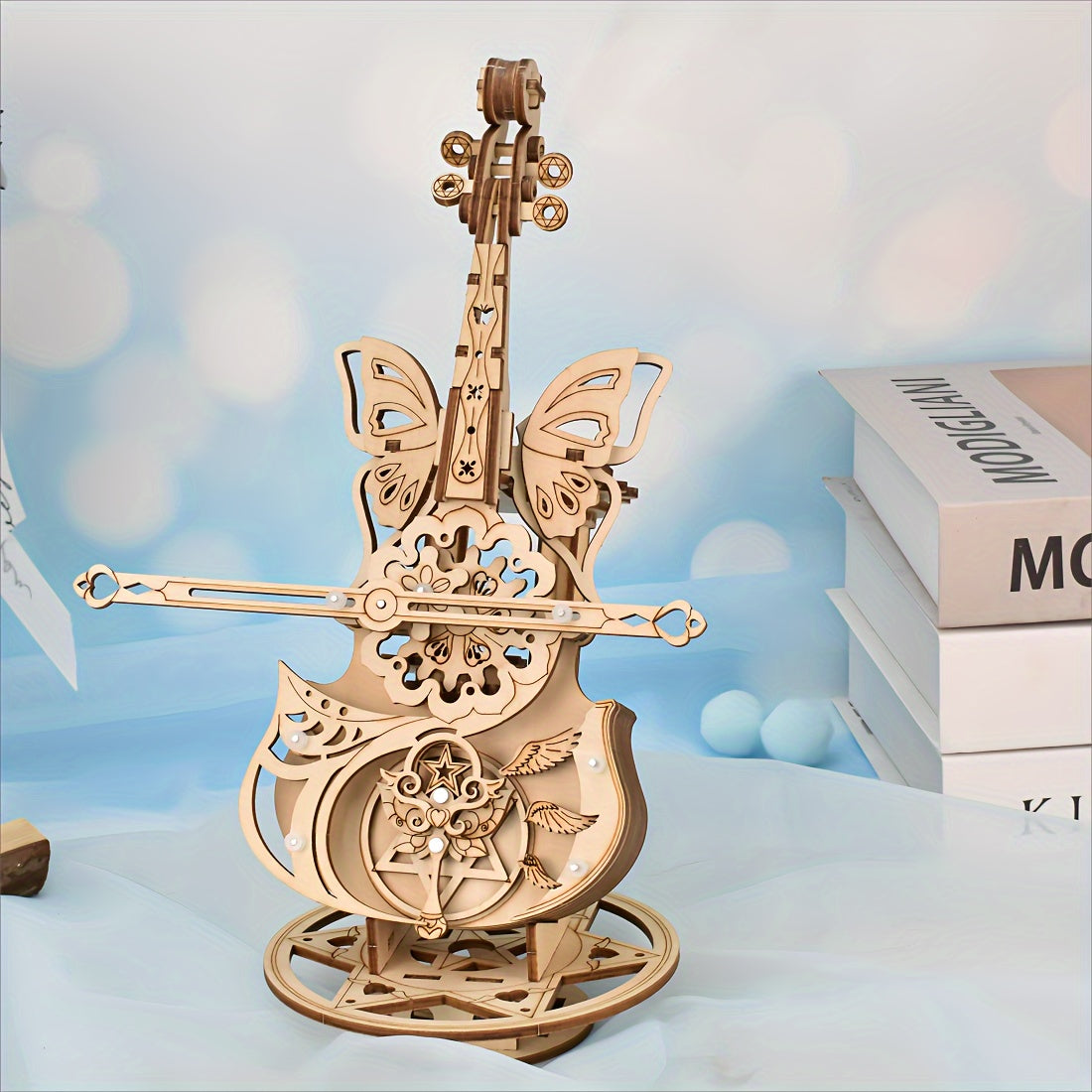 Cello Music Box Wooden Assembly Model 3d Three-dimensional Puzzle Diy Adult Toy Girls Gift