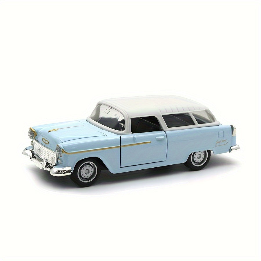 Simulation 1:36 Alloy Retro Classic Car Model Children's Toy Car Ornament Pull Back Car Double Door Can Open Boy Toy, As Halloween Gift
