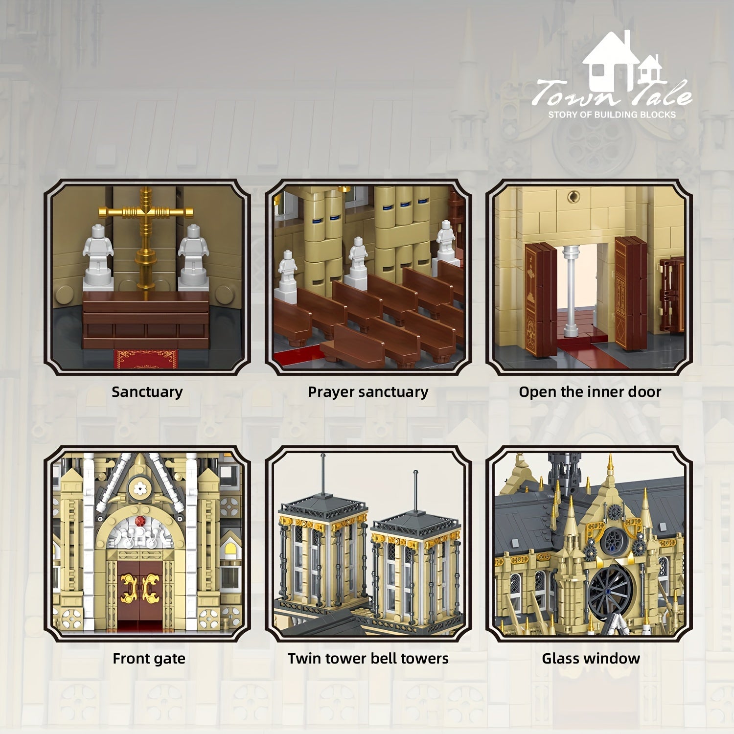 8225PCS Gothic Cathedral Building Blocks Set: Adult Toy, Creative Home Decor, Suitable for Ages 14+, ABS Material