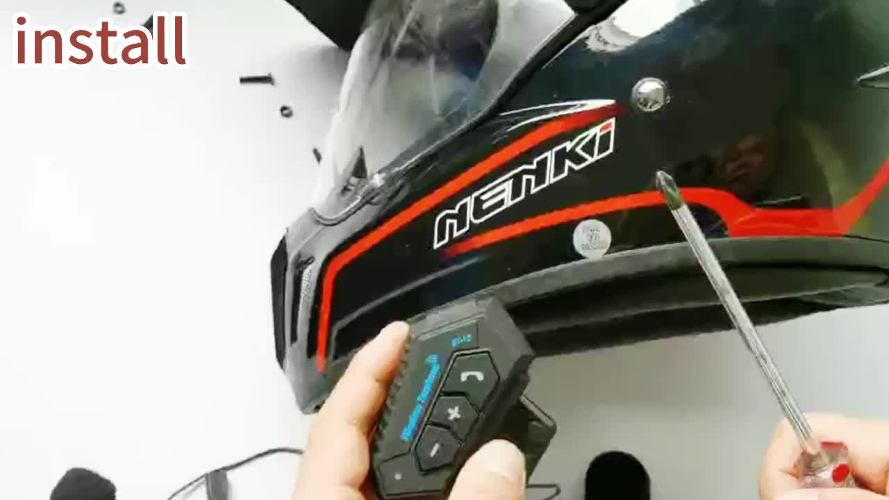 Wireless 12, Wireless Motorcycle Helmet Earphone Headset Hands-free Call Kit Stereo Waterproof Music Player Speaker, Christmas Gift