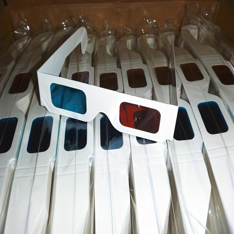 20pcs 3D Cardboard Glasses Glasses Universal Anaglyph 3D Glasses Cardboard Paper Red Blue Cyan Or Movie For 3D (Red And CYAN) Viewing On Internet, DVD VHS Tapes And Broadcast TV (anaglyph)Used For 3D (Red And CYAN) Viewing On