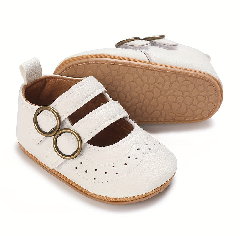 أحذية ماري جين للبنات الصغار، أحذية مسطحة بنعل ناعم، أحذية أميرات، أحذية أطفال صغيرة، أحذية غير قابلة للانزلاق، مزودة بخطاف وحلقة