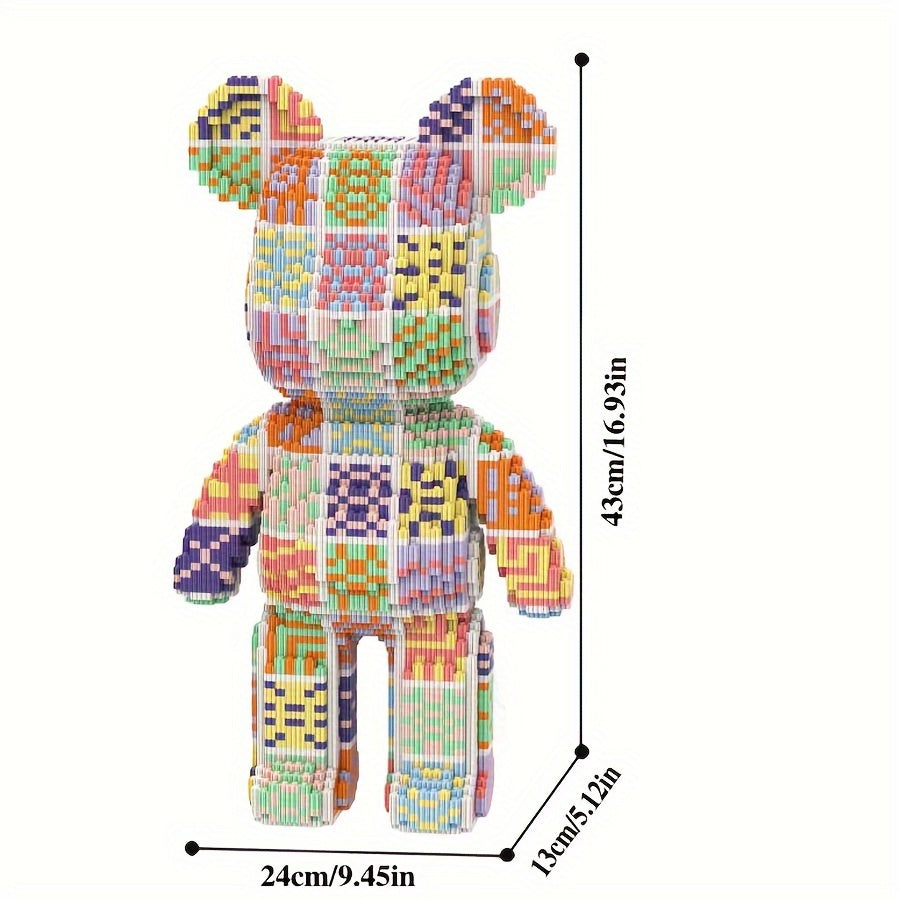 7220 Piece Multi-Color Bear DIY Model Assembly Building Block Adult Toy, Desk Creative Decoration Fixture - Animal Theme, Suitable for Ages 14 and Above, Made of PP (Polypropylene), Brand: MPIN