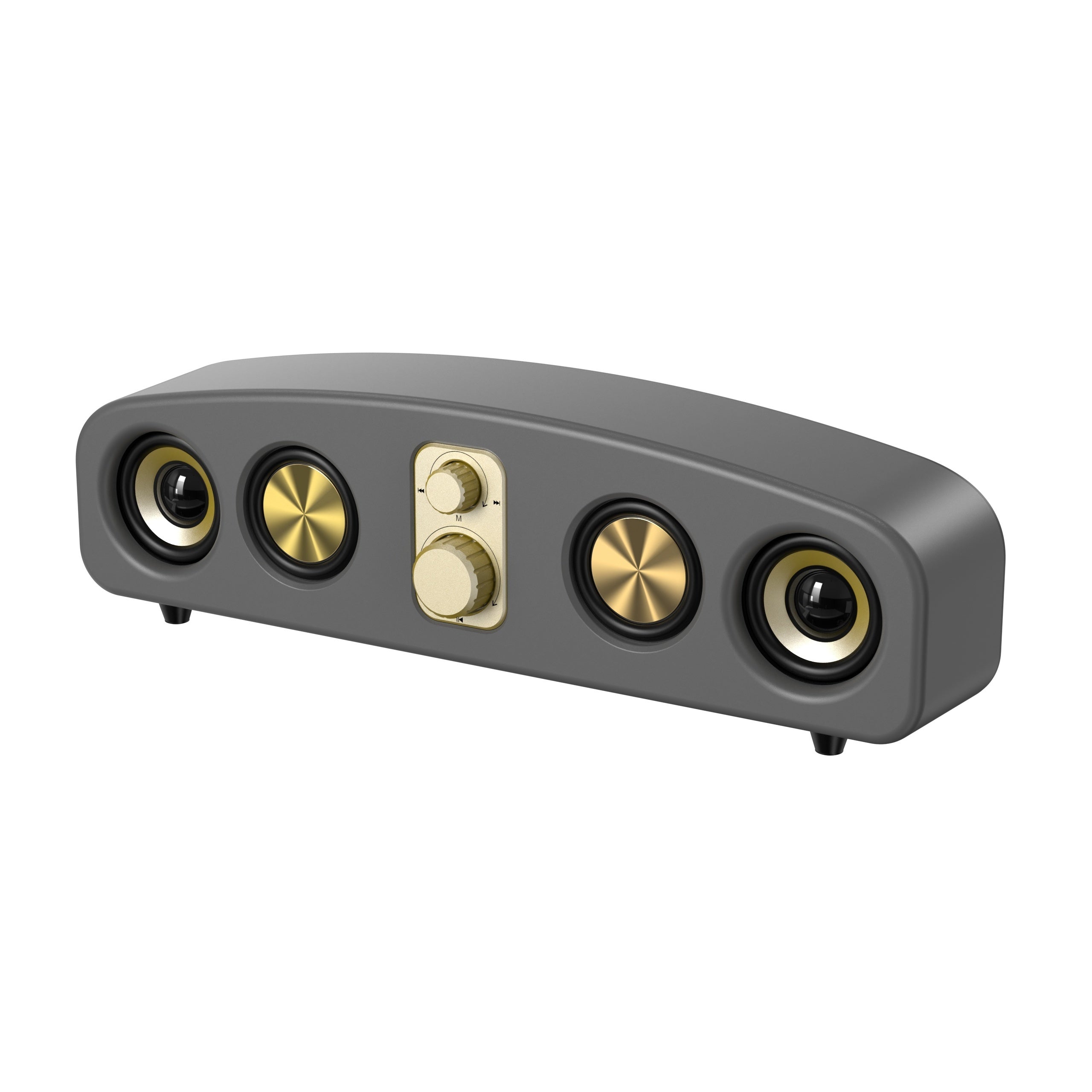 Wireless Smart Soundbar - 5.0 Channel Speaker System with Subwoofer, Elegant Wood Grain Finish, Home Theater Stereo, Compatible with TV/PC/Smartphone/Tablet, Portable Design with Low Frequency, Type-C, and 5-Watt Max Power fo